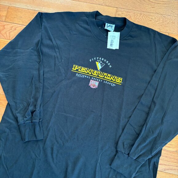 NWT Vintage Lee Sport Pittsburgh Penguins Long Sleeve Shirt Mens 2XL Hockey NHL - Picture 6 of 10